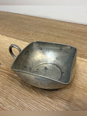 Vintage Royal Holland Pewter Daalderop Square Bowl Dish w Handle 4” Decor
